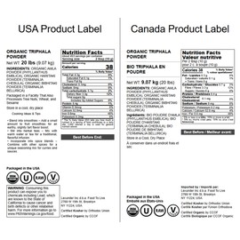 Food to Live Organic Triphala Powder, 20 Pounds – Natural Detox, Blend from Fruits Amalaki, Haritaki and Bibhitaki, Non-GMO, Perfect for Tea and Smoothies, Vegan, Kosher, Bulk