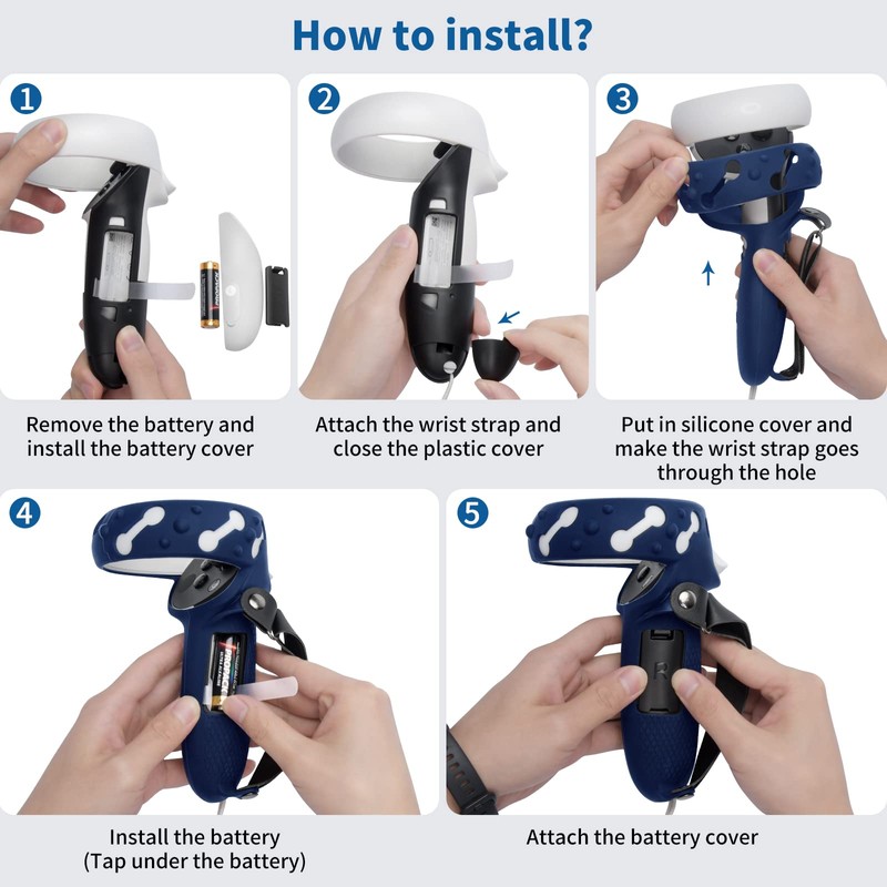 Controller Grips for Oculus Quest 2, Extended Silicone VR Grips