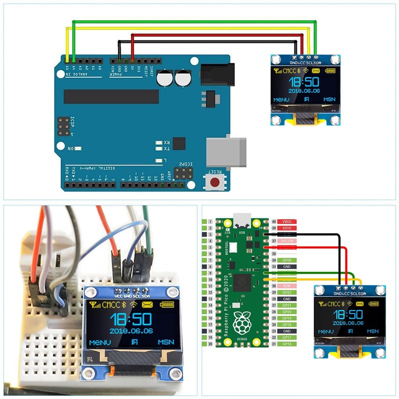 APKLVSR 3 x 0.96 Inch OLED Display I2C 128 x