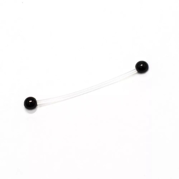 LionGothic Industrial Barbell Clear Retainer Bioflex Ear Bar Titanium Ball