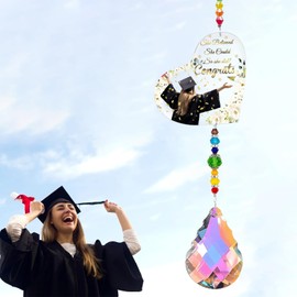 Graduation Sun Catcher Gifts, Grad Suncatcher Stone Spiritual Gift, Rainbow Maker Hang for Window Home Decor Car Charms Graduation Gifts for Her