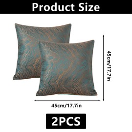 Traziewell Cushion Covers Uk Green 2 Pack Polyester Cushion Cover 45 x 45 Square Pillow Cases Soft Decorative Pillowcase 18x18 for Modern Sofa Home Decoration 00610