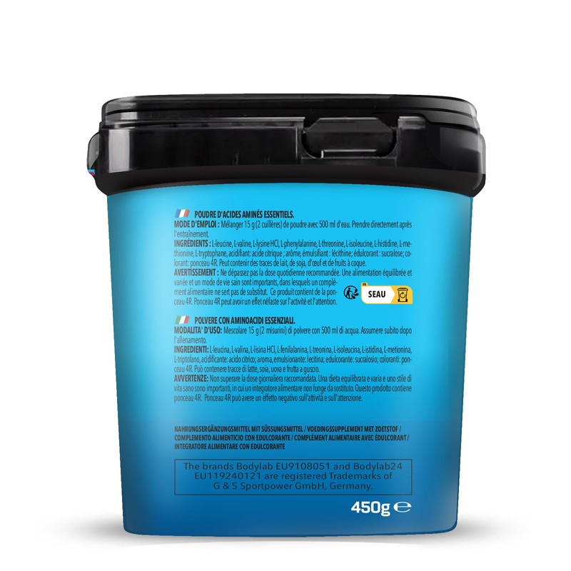 Bodylab24 Bodybuilder EAA Cherry 450g, EAA Powder with 9 Essential