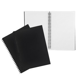 Ykimok 3 Pack College Ruled Notebook, Soft Black Cover Spiral Notebook, Memo Notepad Sketchbook, Students Office Business Diary Spiral Book Journal,100 Pages, 50 Sheets, 7.5 x 5.1 Inch