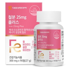 Daewoong Life Science Iron 25mg Plus 27g, 90 tablets, 1 piece / 대웅생명과학 철분 25mg 플러스 27g, 90정, 1개