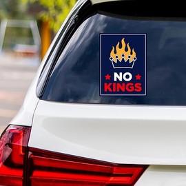 No Kings in America Vinyl Sticker, Resist Hate Decal, Anti-Trump, No Kings Liberty Sticker, Resist Fascism Car Bumper Sticker, 6" x 4.5"