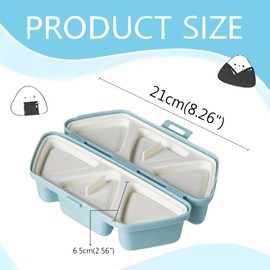 MYLEUS Triangle Sushi Mold - 6 in 1 Onigiri Mold for Making and Storing Sushi, Non-Stick Rice Ball Mold for Seaweed Cilantro Rice Balls(Blue)