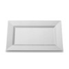 EMI Yoshi Koyal Rectangle Dinner Plates, 13.5 by 8.5-Inch, White,