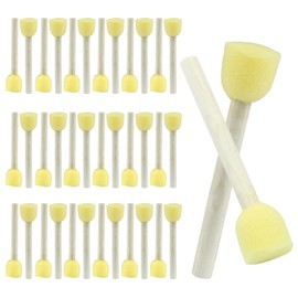 Marvexi 40 Pcs Round Sponge Brush Paint Set 20mm Foam Sponge Wood Handle Paint Brush Set for Painting Crafts, DIY Painting Tools(0.8 Inch)