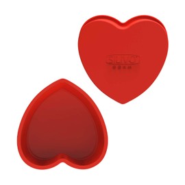 SILIVO SILIVO Silicone Heart Shaped Cake Pans, 8 Inch, Red, Nonstick, Food Grade Silicone, Easy Clean, Freezer, Microwave and Oven Safe