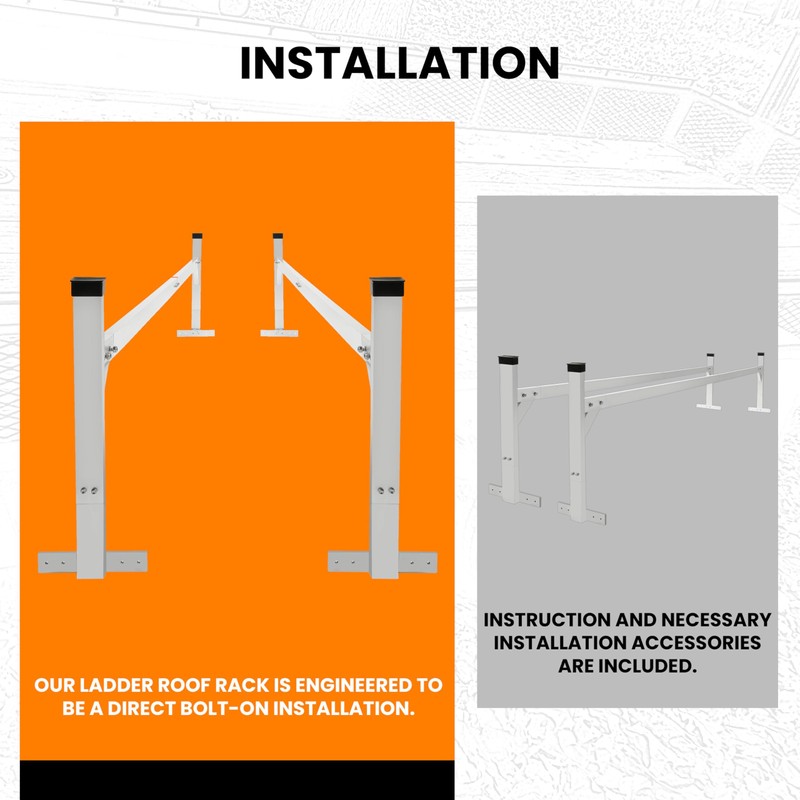 Kojem 5.3' to 8.6' Aluminum Adjustable Trailer Ladder Rack Capacity