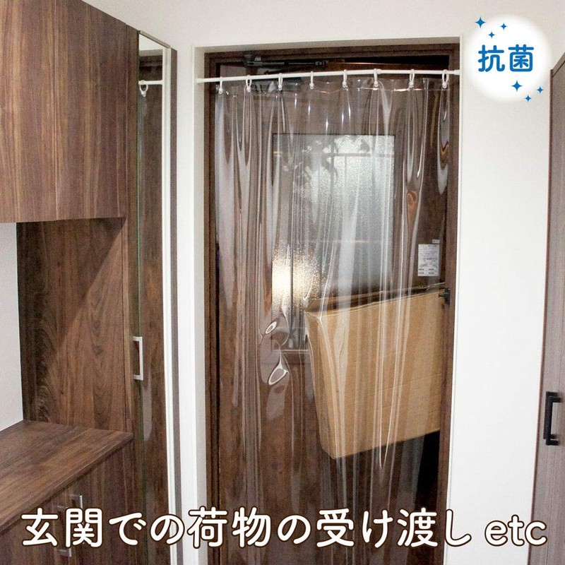 Antibacterial Clear Vinyl Curtain 90 x 180 Made in Japan