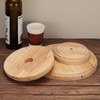 PATIKIL 5.5" x 1.3" Wooden Lamp Base, Round Solid Wooden