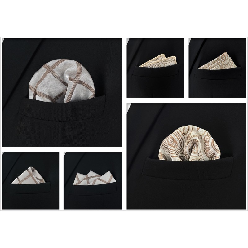 Shlax & Wing 5 Pcs Men's Pocket Square Set Business