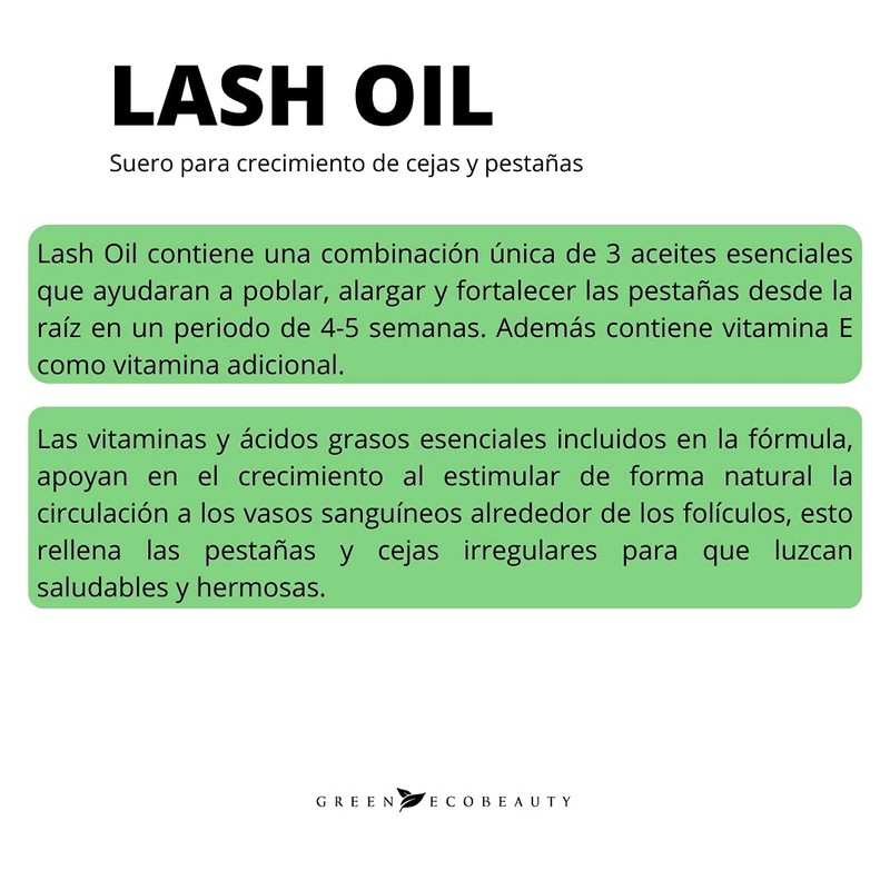 GREEN ECO BEAUTY Lash Oil: Suero para Pestañas Crecimiento y