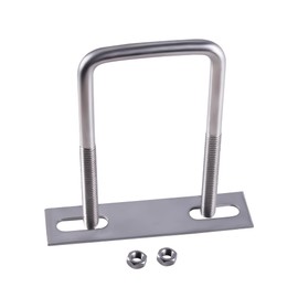 GIVIHGETI Pack of 6 U Bolts M8 70 x 100 mm U Bolts U Bracket Square M8 with Nut Frame Straps Shackle Bolt Washer for Pipe Diameter Fastening Car Towing