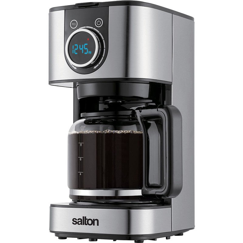 Salton FC2074 Coffee Maker, 13"x6.6"x8.7", Stainless Steel, Black