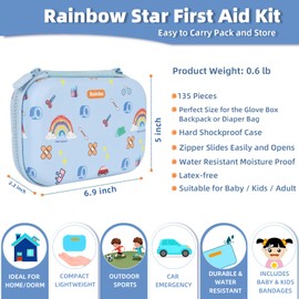 RAINLOS Small-First-Aid-Kit-for-Home-Car-Travel-Camping-Hiking-Kids, Mini Cute Portable Medical Emergency Kits Fits into a Purse, Diaper Bag & Backpack, Travel Must Have