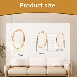 Neyared 18PCS Nose Rings Set, Small Nose Hoop, Stainless Steel Women Girl's Gift(6mm 8mm 10mm)