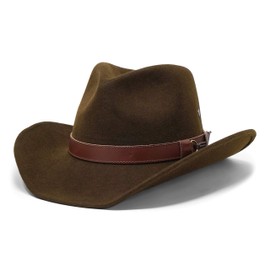 Forester – Western Style Wool Felt Hat - Water Resistant – Wire Brimmed - Coffee 60cm (Large)