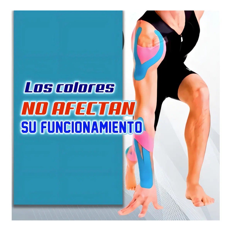 Cinta Kinesiologica Vendaje Neuromuscular Lesion Deporte Color Negro