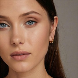 Dachshund Dog Hoop Small Earrings for Women 925 Sterling Silver Hypoallergenic Animal Earring Cute Dainty Tiny Puppy Dog Earrings for Pet Lover Bff (Gold)