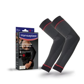 Hansaplast Sport Compression Wear Arm Sleeves, Bandage Supports the Muscles, Elbow Bandage Promotes Muscle Regeneration with Compression 1 Pair