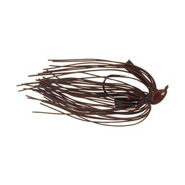 BUCKEYE LURES Mop Jig with Heavy Living Rubber Skirting, Double Rattles & Mustad Flippin' Hook | Durable Chip-Resistant Bass Fishing Bait | Brown, 5/8 oz