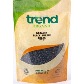 Trend Organic Black Turtle Beans Ideal for Soups, Salads, and Dips – Dense Meaty Texture - Rich in Protein and Fibre, Vitamins and Minerals - Certified Organic, Vegan, Non-GMO, No Additives, 500g