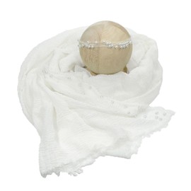 Ederafoto Newborn Photography Props Baby Photoshoots Pearl Wraps Girl Photo Posing Layers with Headband Accessories (Cream)