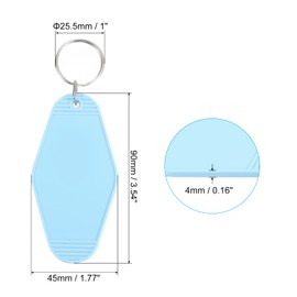 PATIKIL Vintage Motel Keychain, 10 Pack Blank Hotel Keychains Rhombus Retro Key Tag for DIY Crafts Ornament Backpack Luggage Labels Tags, Sky Blue