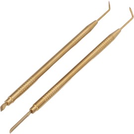 2 Piezas de Herramienta de Permanente de Levantamiento de Pestañas, Herramienta de Tinte Separador de Pestañas, Herramienta de Varillas de Levantamiento de Pestañas de Acero (Oro)