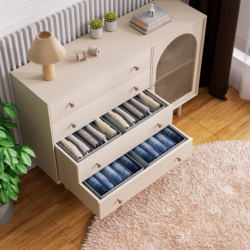 DIMJ Wardrobe Clothes Organizer, Drawer Organizers for Clothing with 5