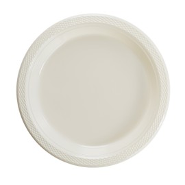 9" Ivory plastic plates (10)