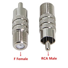 Coax to RCA Adapter, 2 Pack F Female to RCA Male Convertor, Coaxial Cable Connector for Subwoofer, Receiver, Game Console, TV, Monitor