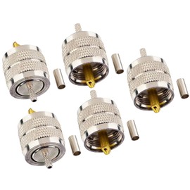 BOOBRIE M-Type Connector UHF Male PL259 Crimp Coaxial Adapter SO-239 UHF-1.5 PL-259 Connector RG316 /RG179 /LMR100 /RG174 /RG178 CB Radio/Amateur Radio/Antenna 5PCS