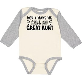inktastic Don't Make Me Call My Great Aunt Long Sleeve Creeper 18 Months Natural and Heather 454a6