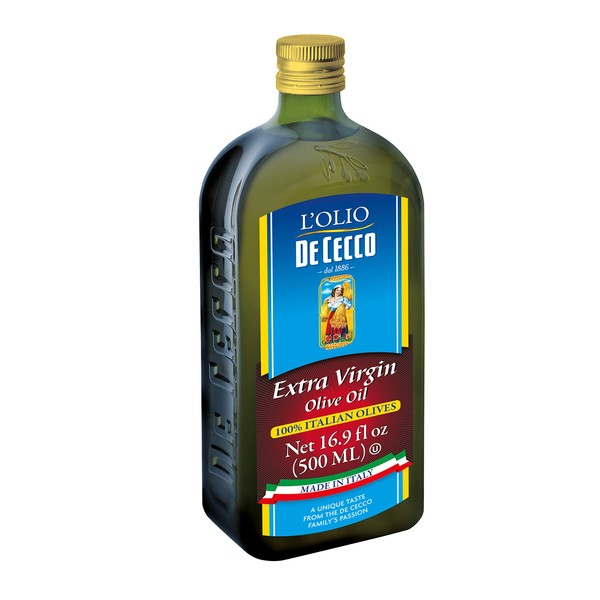 De Cecco Extra Virgin Olive Oil 16.9 oz 100% Olives (Pack of 6), Ideal for salads, soups, steamed vegetables, roasted and grilled meat