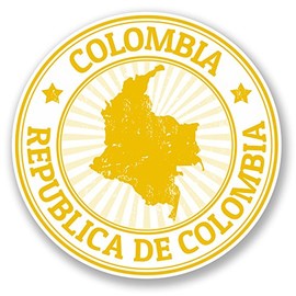2 x Colombia Vinyl Sticker Bike Laptop Car Map Flag Gift Luggage Travel #4493 (10cm x 10cm)