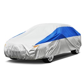 GUNHYI Car Cover Waterproof All Weather for Automobiles, Outdoor Full Car Cover Snowproof Windproof UV Protection, Universal Fit for Sedan. (Fit Sedan Length 194-208 inch, Silver)