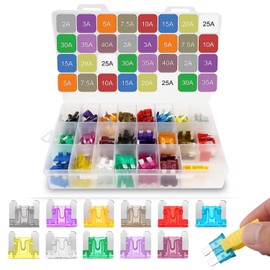 Kit de Fusibles Coche 320 Piezas, con Extractores de Fusibles y Caja de Almacenaje, Varios Amperes