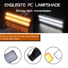 Tonsya 3D Optic Clear Lens For 1980 1981 1982 1983 1984 1985 1986 Ford Bronco F150 F250 F350 Truck Front Corner Turn Signal sequential Parking Lights & Daytime running lights Amber/White