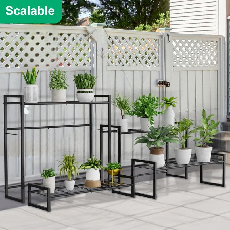 VyGrow Plant Stand, 4 Tier Stackable Tiered Plant Stand, Scalable