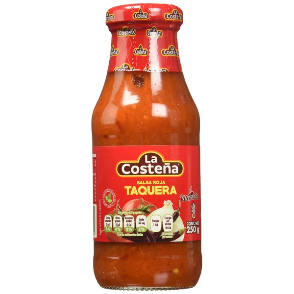 La Costena Salsa Taquera | 220 ml | Mexican Kitchen | Made from Arbol Chillies | Wonderfully Hot & Spicy | Perfect with Tacos or Nachos | Excellent Taste