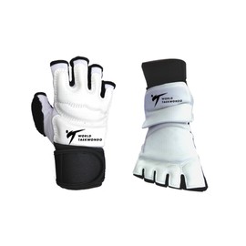 [NASSIA] Set of 2 Open Finger Gloves Foot Covers 3 Sizes for Martial Arts Training (White, L)