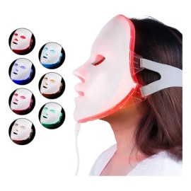 Máscara De Belleza Terapia Facial Con Fotones Led 7 Colores                                                                                           