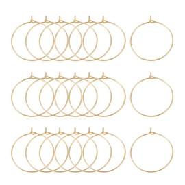 Airssory 10 Pcs 304 Stainless Steel Hypo-allergenic 21-Gauge Golden Plated Wine Glass Charms Rings Hoop Earring Findings Bulk for Jewelry Making DIY Material Thanksgiving X'Mas Party - 25mm(1 Inch)