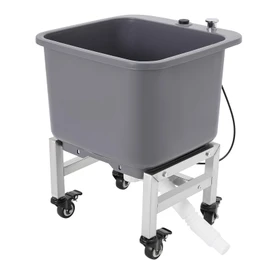 CUBELLIN Floor Mop Sink Plastic Utility Sink with One-Touch Drain and Locking Wheels Freestanding Mop Sink Basin for Commercial and Home Use