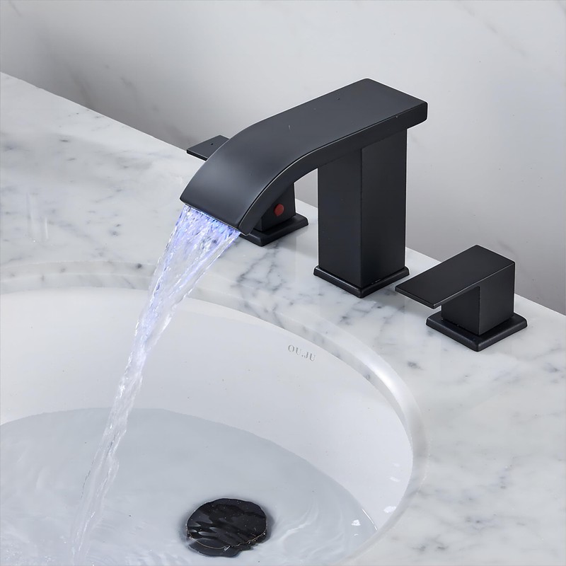 Bathroom faucets 3 Hole Widespread Modern Bathroom Sink Faucet 8