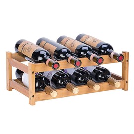 Riipoo Wine Rack Countertop, Wine Racks Shelf, Wine Bottle Holder for Pantry Cabinet Bar, Refrigerator, 2 Tier